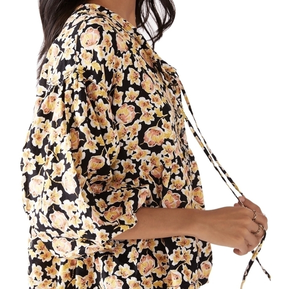 Free PEOPLE Highlander Printed Pullover Blouse Top Boho Xs - Picture 4 of 13